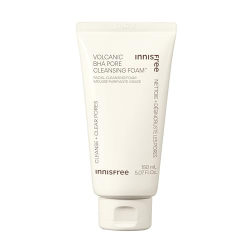 INNISFREE Volcanic BHA Pore Cleansing Foam with Salicylic Acid, Sulfate Free, Exfoliating Foam, Cleanse and Clear Pores with this Daily Multi-Tasking Cleanser, 150 ml, 5.07 fl oz