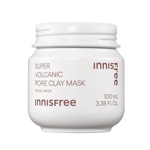 INNISFREE Super Volcanic Pore Clay Mask, Pore Clearing Clay Mask with Volcanic Clusters and AHA, Controls Excess Sebum and Visibly Minimizes Pores while Providing Skin-Smoothing Exfoliation, Deep-Cleansing, Non-Drying Clay Mask, 100 ml, 3.38 fl oz