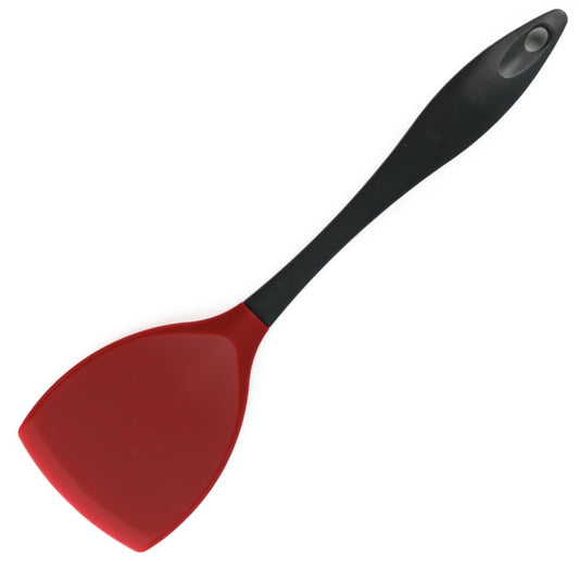 PREMIUM SILICONE Flexible Spatula Turner, Durability, Heat Resistance, and Non-stick Performance, BPA-Free Plastic Handle for Comfort, Control, and Peace of Mind, Made in Korea (Red)