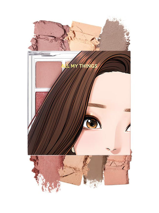 AMTS Webtoon "True Beauty" Dear Rose Eyeshadow Palette, Matte Shimmer Glitter, Highly Pigmented, Long Lasting, Cheek Blush, K Beauty, Without Creasing or Fading, Perfect for Prolonged Events