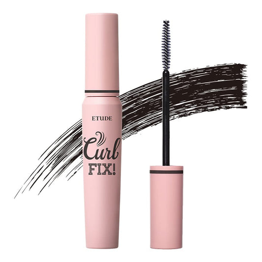 ETUDE Curl Fix Mascara #1 Black New, Mascara keeps Fine Eyelashes Powerfully Curled up for 24 hours by ETUDE's Own Curl 24H Technology, No More Droopy Lashes and Waterproof and Smudge Proof, 0.63 oz