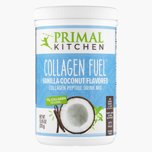 PRIMAL KITCHEN Vanilla Collagen Fuel® Drink Mix, Vanilla Coconut Collagen Peptides, No Sugar or Dairy, Boost your Collagen Intake for Skin, Hair, and Nail Support, Perfect Hot or Cold - Just Scoop, 13.1 oz